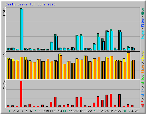 Daily usage for June 2025