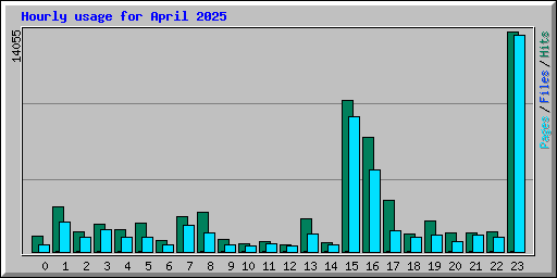 Hourly usage for April 2025